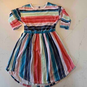 Tea Collection Everyday Watercolor Stripe Hi-Lo Midi Dress Size 5